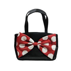 Disney Parks Minnie Mouse Black Red and White Bow Purse Handbag